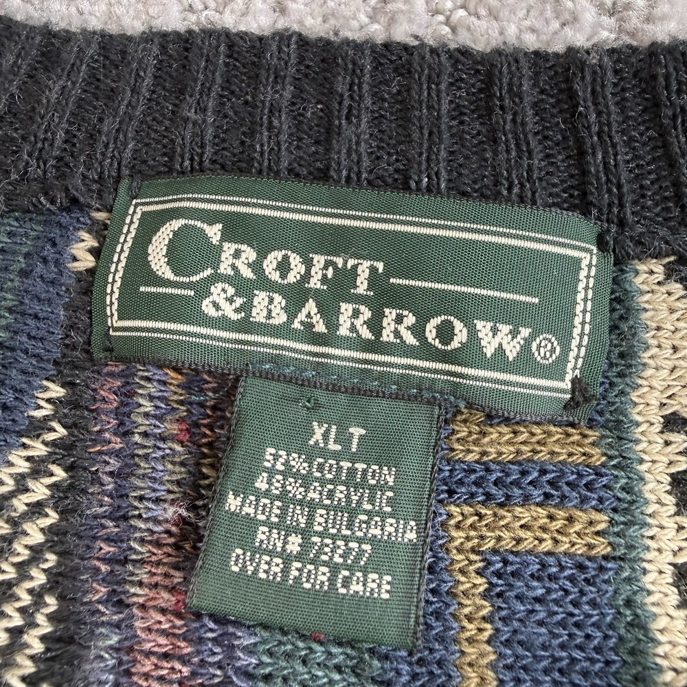 Vintage Croft & Barrow Knit Sweater Size XLT Coogi Style - Picture 4 of 6